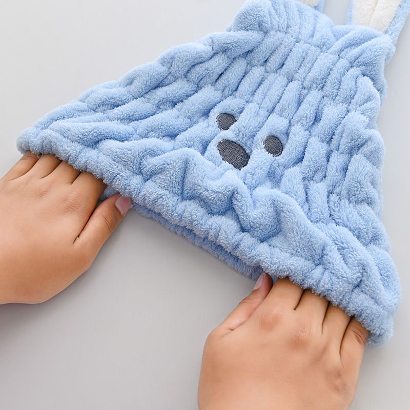 Cuffia per capelli asciutti per bambini, con motivo a cartoni animati, in pile di corallo e coniglio, assorbente, ad asciugatura rapida, spessa, per la doccia, asciugamano per capelli asciutti_voghion.com