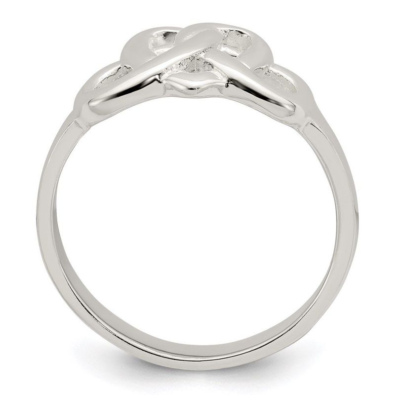 Sterling Silver Fancy Celtic Heart Pattern Woven Ring_voghion.com