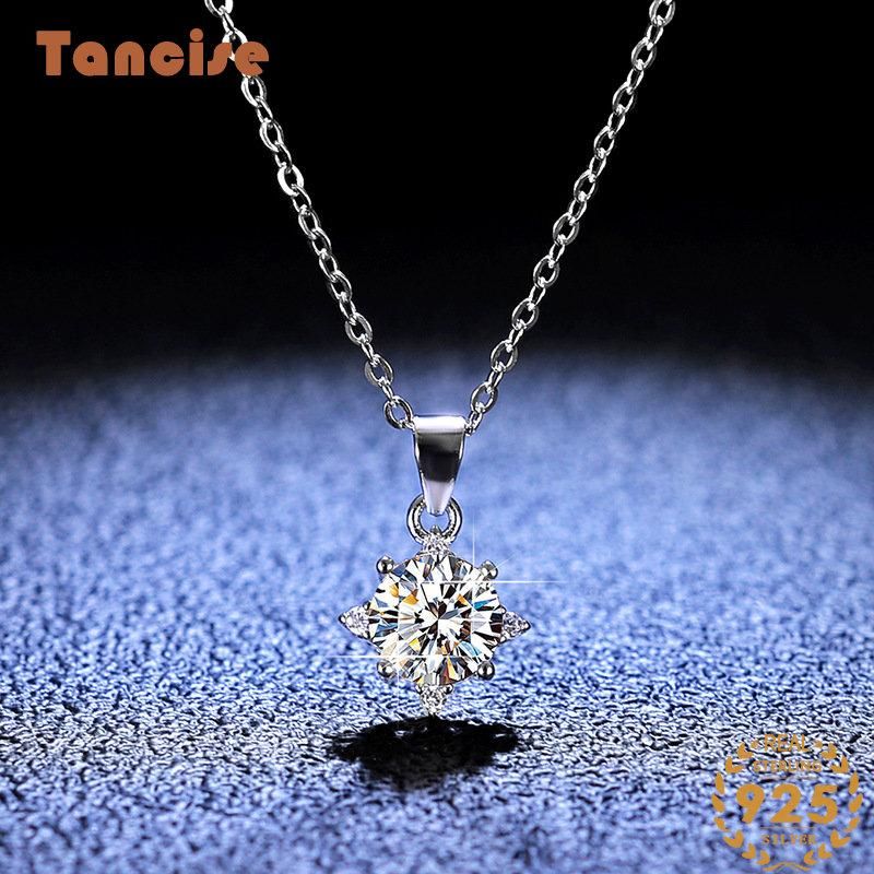 Tancise Luxe Persoonlijkheid Zilveren Moissanite Hanger Ketting Dames Classic Tide Party Gift_voghion.com