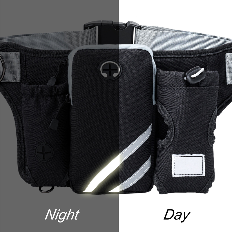 Lihanbao Unisex Fanny Pack Adjustable Reflective Dog Leash Shock-absorbing Large Capacity Waist Pack For Fitness_voghion.com