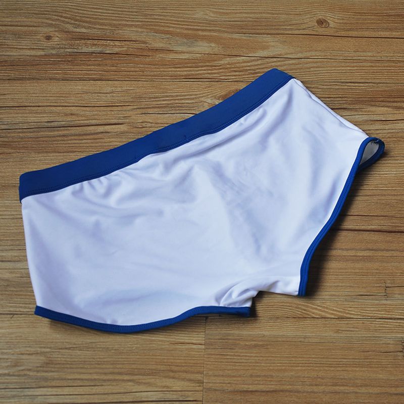 UXH Men's Boxer Fashionable Close-fitting Sexy White Swimming Four-corner Swim Trunks For Men_voghion.com