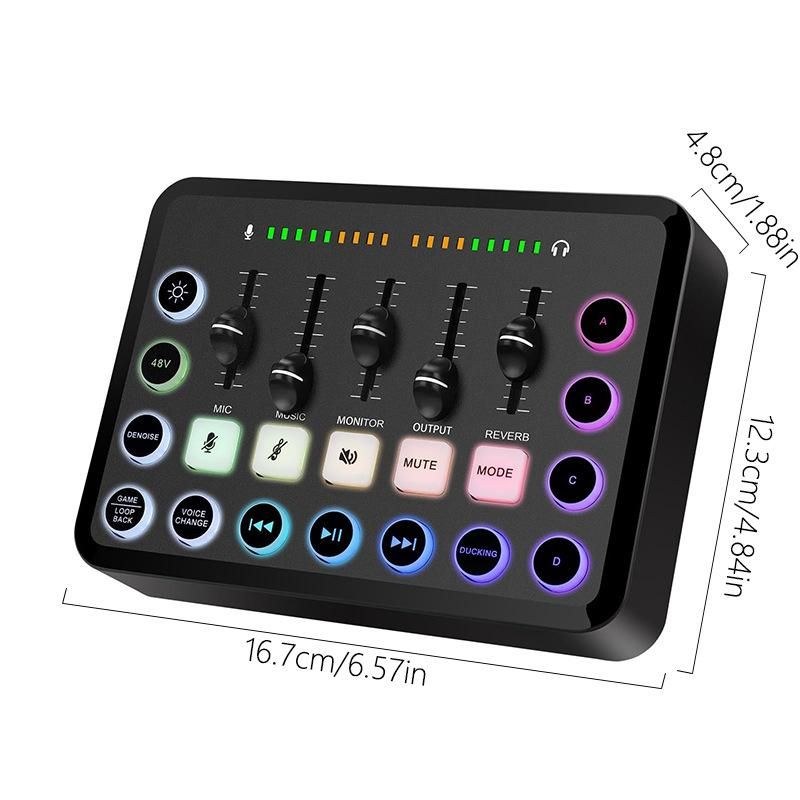 F11 Sound Card English Version Live Sound Card With Custom Recording Function 48V Phantom Power Supply_voghion.com