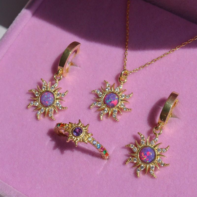 Opal Retro Dopamin Halskjede Opal Mikro Innlagt Zirkon Anheng_voghion.com