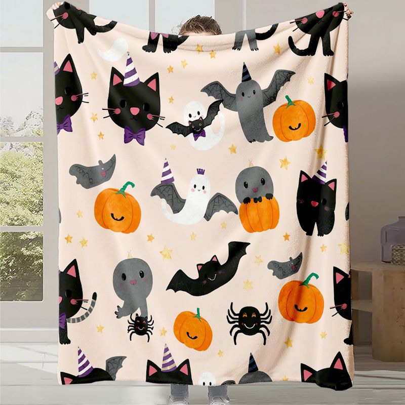 Digital Printed Flannel Halloween Blanket_voghion.com