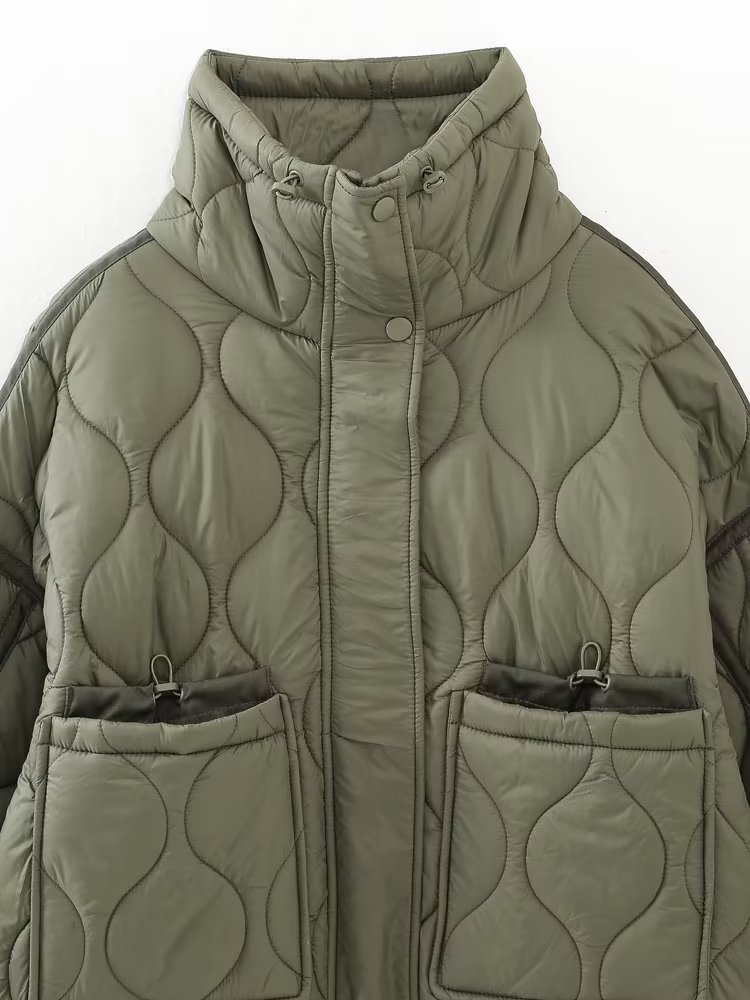 2024 Spring New Stand up Collar Cotton Loose Fit Short Coat Women's E73093Q_voghion.com