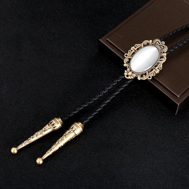 Lässige Halskette, trendige Bolo-Krawatte, Halsband-Accessoires, Metallkrone, Katzenaugen-Hemdschleife, Bolo-Krawatte_voghion.com