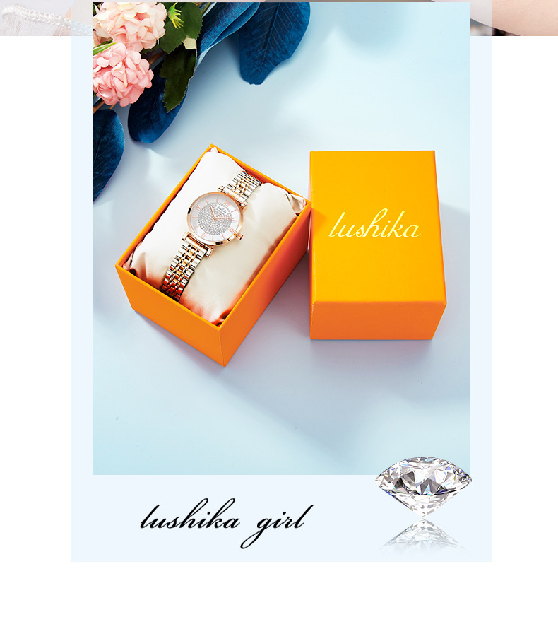 2024 2024 Heißer Verkauf Neue Einfache und Elegante Voller Diamant Stern Stahl Band Uhr Geschenk Box Valentinstag Geschenk_voghion.com