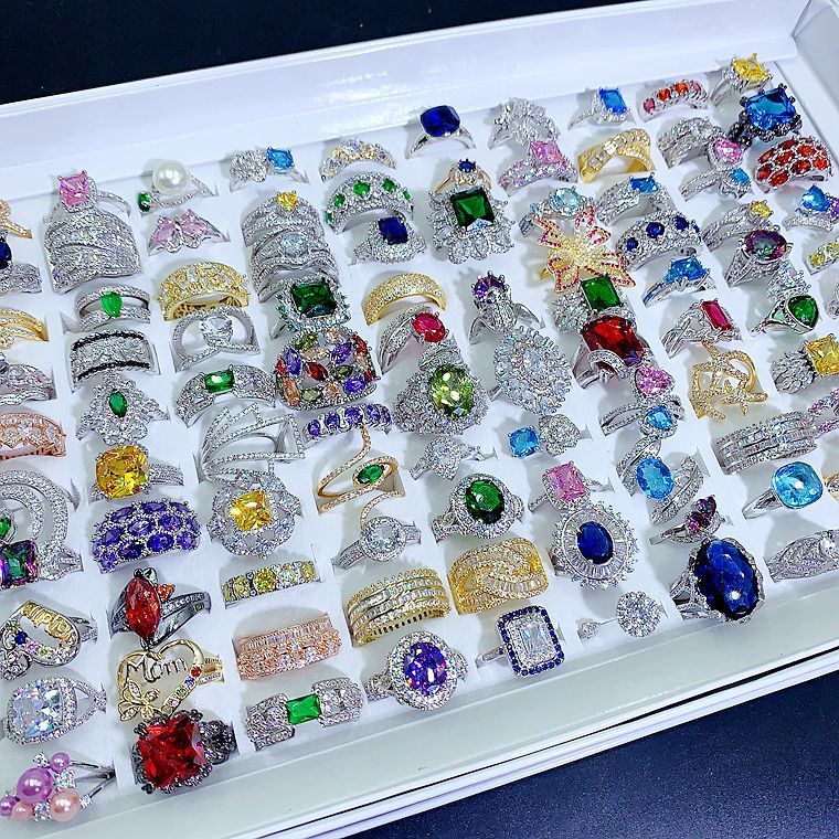 Luxurious Crystal Zircon Ring Heavy Craft Micro Inlay Versatile Jewelry_voghion.com