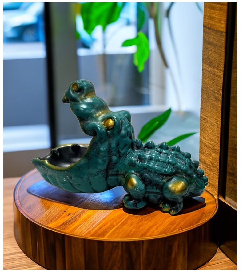 Nordic Entryway Cabinet Ornament Crocodile Animal Craft Personalized Key Candy Storage Living Room Decoration_voghion.com