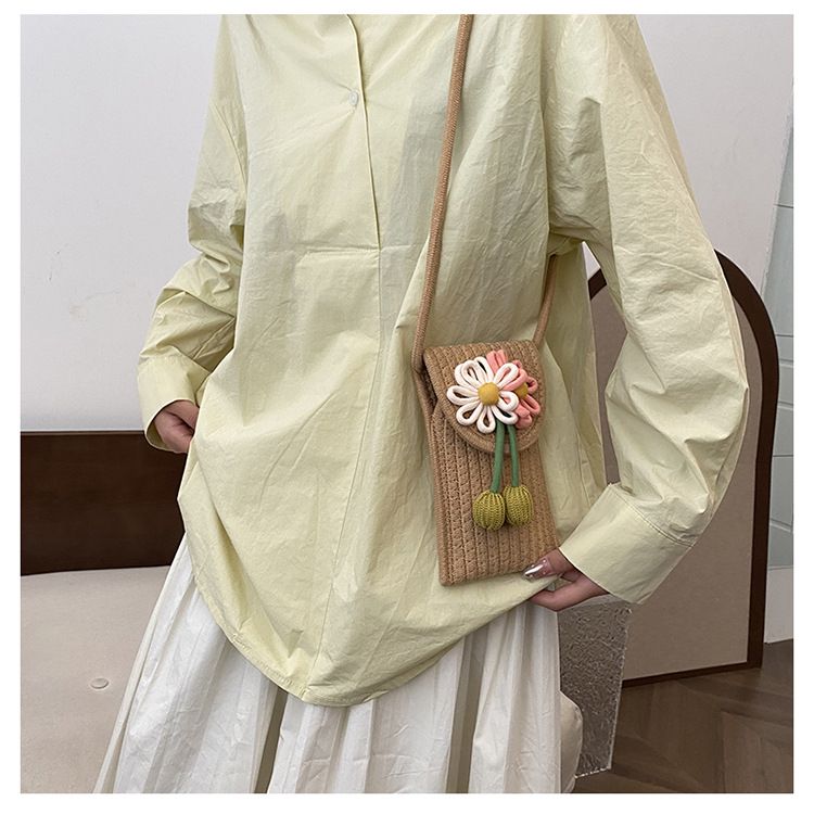 Nuovo squisito intreccio floreale alla moda per telefono cellulare versatile occidentale 2024 da donna con senso avanzato e alla moda_voghion.com