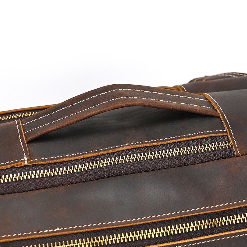 Top Layer Rindsleder Herren Crazy Horse Business-Rucksack mit großer Kapazität 16 Zoll lässige Reisetasche aus echtem Leder_voghion.com