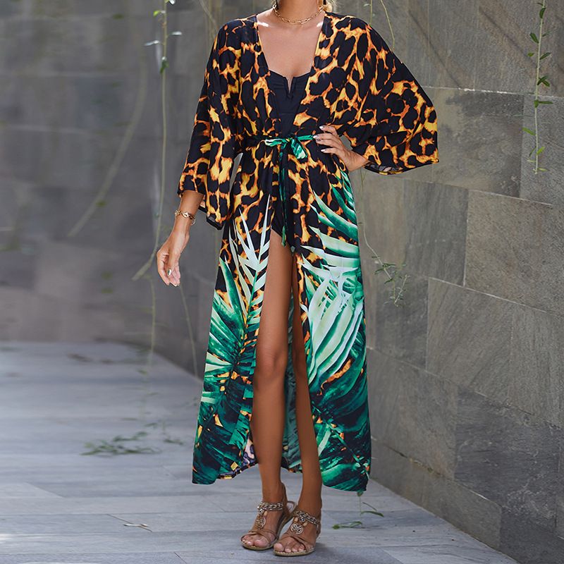 Strand-Kimono aus weicher Baumwolle für Damen – Leichter Sonnenschutz-Bademode-Überwurf für Urlaub, Pool, Bikini und Resort_voghion.com