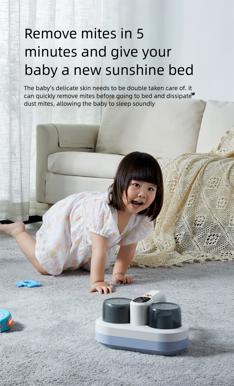 Aspirapolvere elettrico Zhigao per letto - Aspirazione potente, doppio contenitore per la polvere, elevata potenza di rimozione degli acari_voghion.com