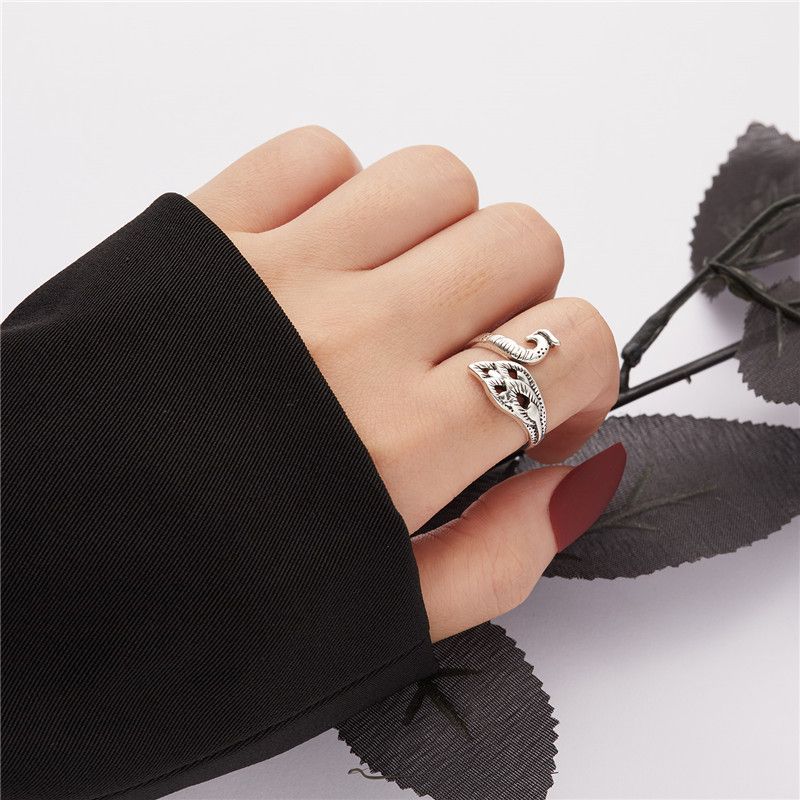 Ready Stock Vintage Gothic Punk Tier für Frauen Männer Charm Frosch Rubbit Hund Katze Drachenpfote Öffnung Fingerringe Schmuck Geschenke_voghion.com