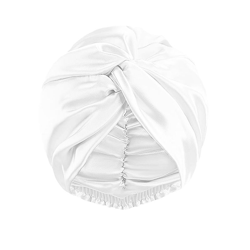 Touca de dormir dupla camada em seda, moderna, estilo europeu e americano, com torção cruzada, para banho, maquiagem e cuidados pessoais._voghion.com