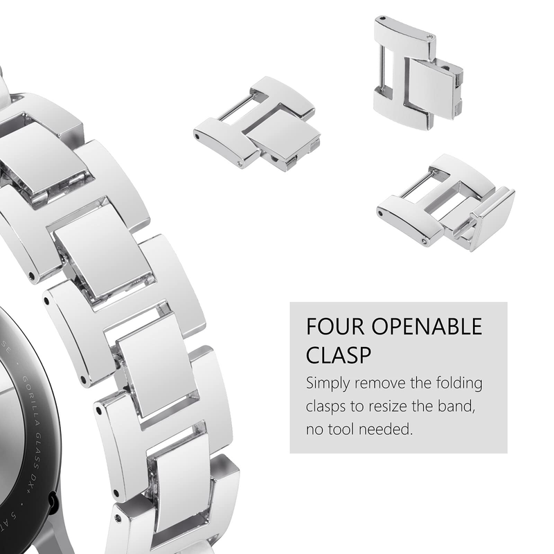20 mm pašček za Samsung Galaxy Watch 5 4 40 mm 44 mm 42/46 mm active 2 Gear S3 Verižna zapestnica iz nerjavečega jekla Huawei GT2/3_voghion.com