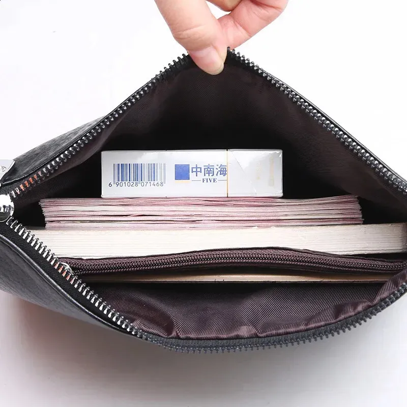 Portafoglio da polso - Borsa a mano da uomo grande in stile business, morbida pelle PU, elegante e raffinata, borsa regalo per il tempo libero_voghion.com