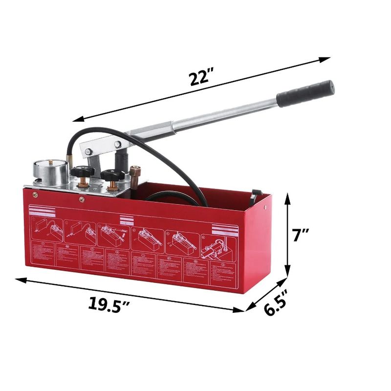 Pompa di prova della pressione idraulica da 726 bar, pompa manuale da galloni, pressione di prova del serbatoio da 3,2 bar per pompa di prova da 45 ml PSI, 50 tubi, 2 BSP, idrostatica, 1_voghion.com