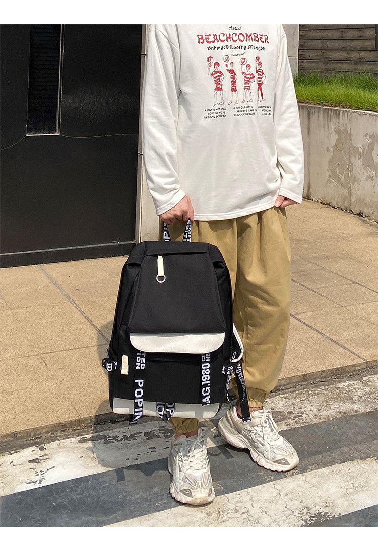 2024 New Korean Edition Boys' Travel Ba Personalized Trend Large Capacity Heat Transfer Printing Casual Student_voghion.com
