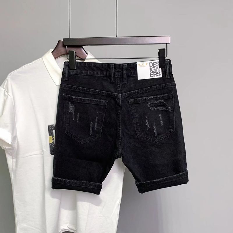 Vīriešu apģērbs Slim Fit džinsa bikses Modernas šorti Slim Shorts_voghion.com