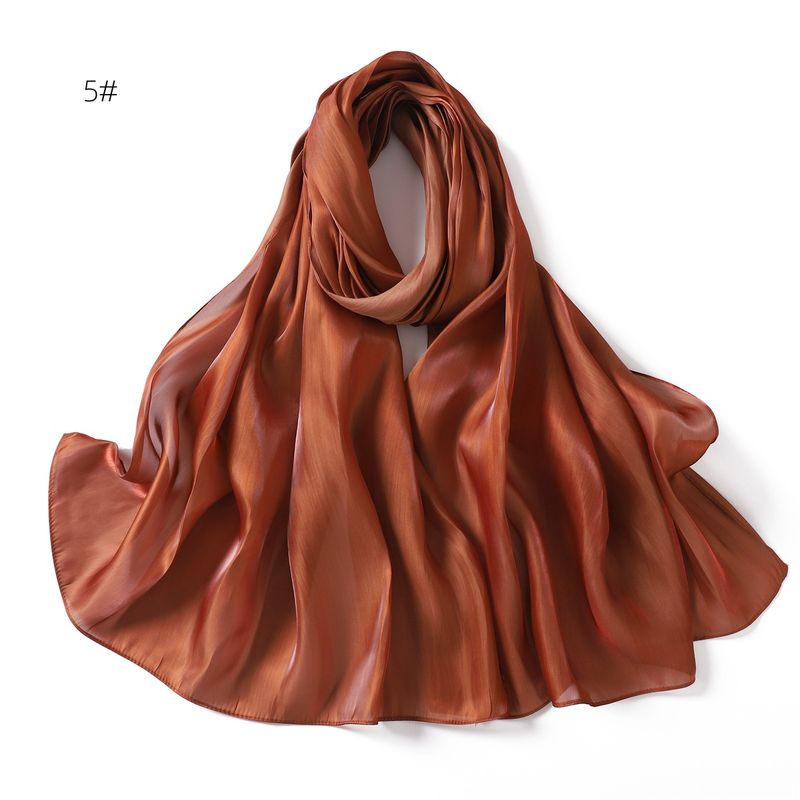Unisex Solid color soft shimmering satin scarf women's scarf sunblock shawl Muslim_voghion.com