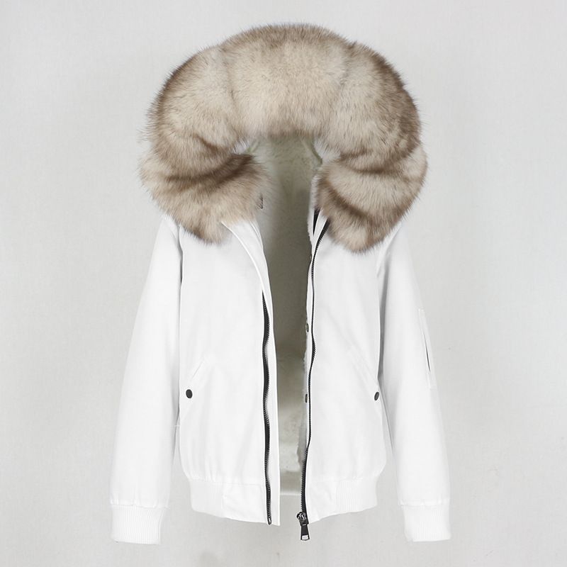 Women's Clothing New Style Parka With Thickened Artificial Fur Lining, Detachable Real Fur Large Fur Collar Jacket For Women_voghion.com