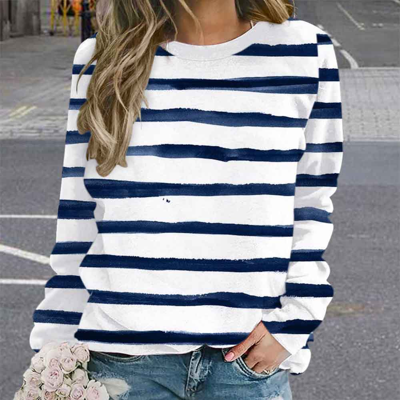 Women's dyed retro printed 3D digital printed casual women's sweatshirt_voghion.com