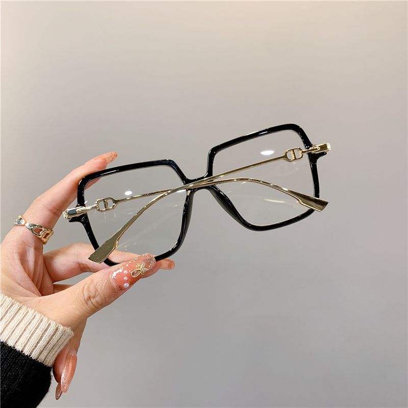 Fashion Fashion Oversized Square Eyewear Retro Women's Anti-blue Light Bloking Metal Frame Gla Trend Optical Computer_voghion.com