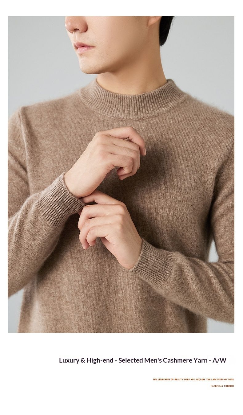 Nordmann Autumn Winter 's Cashmere Thickened Plus Size Half Turtleneck Loose Inner Layer Base Shirt Pullover Wool Sweater For_voghion.com