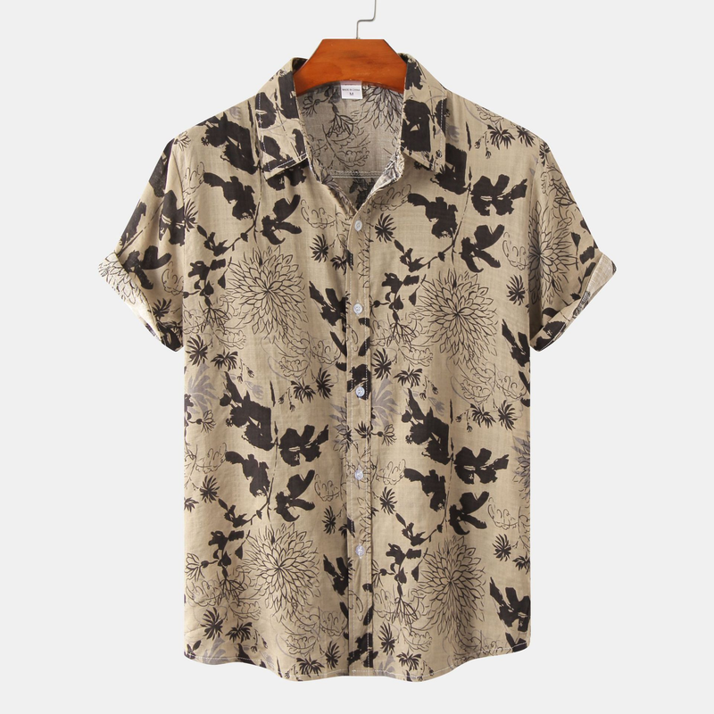 Abbigliamento uomo taglie forti, camicia ampia a maniche corte, camicie casual_voghion.com