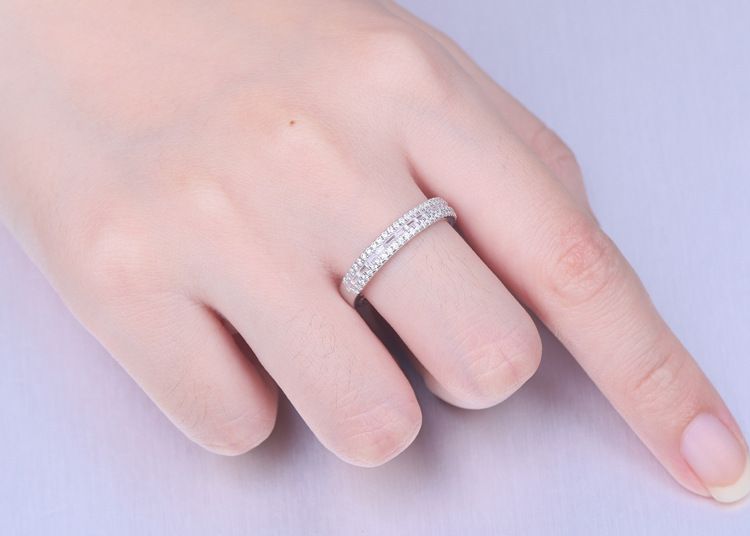 Women's Jewelry Sterling Silver Combination Ring Set Proposal Wedding Ring Princess Square S925 Silver Ring Set_voghion.com