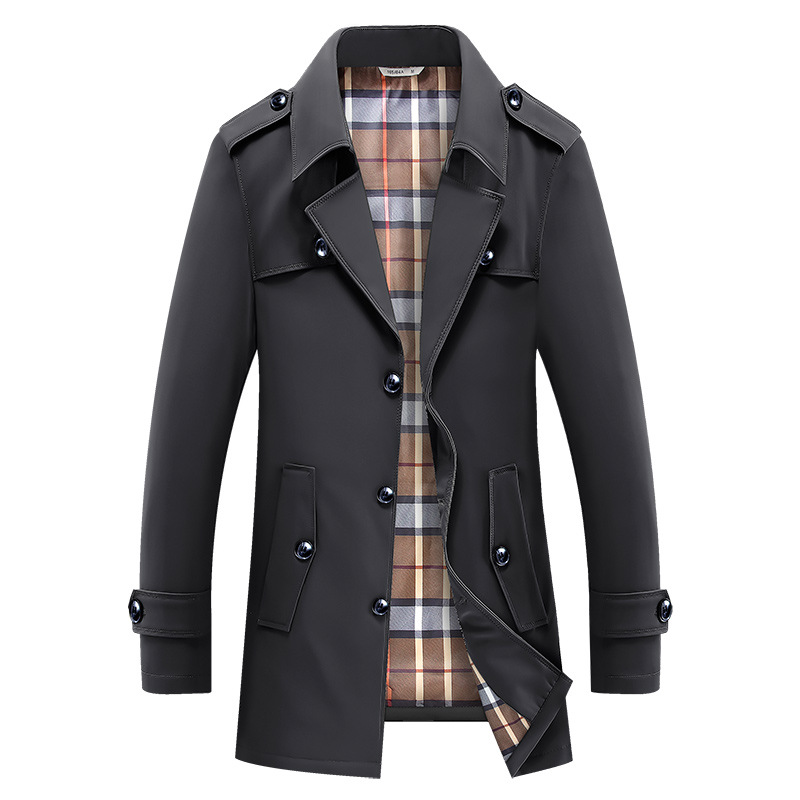 2023 New Autumn Winter Men's Windbreaker Business Quality Mid-Length Clothing_voghion.com