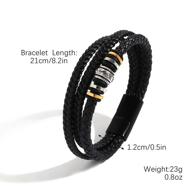 Bracciale da uomo in pelle in stile etnico, molto venduto_voghion.com