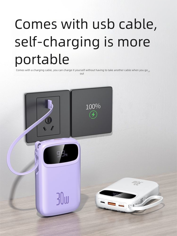 Universal IPhone 15 Dedicated Self-Corded Fast Charging Power Bank 20000mAh Large Capacity Compact_voghion.com
