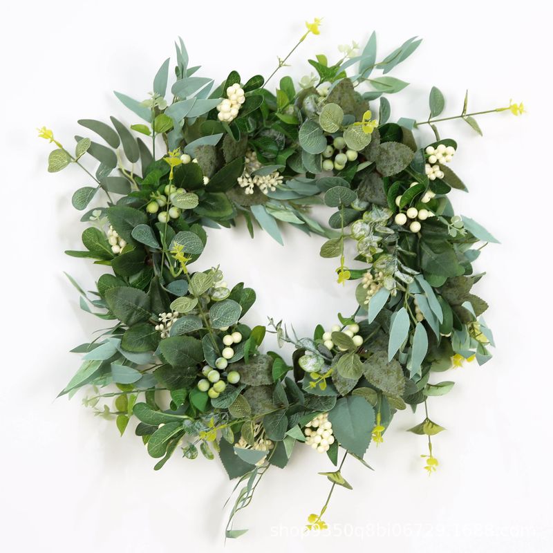 Festive & Party Supplies Spring Summer Garden Decoration Vine Ring Eucalyptus Wreath Simulation Eucalyptus Leaf Rattan Door Head Pendant_voghion.com
