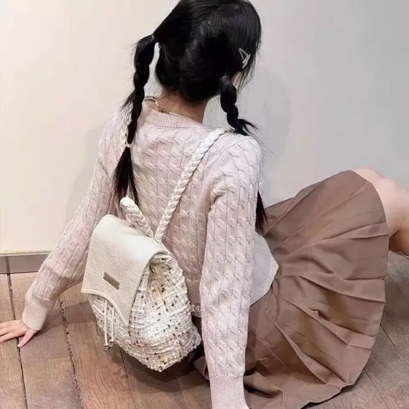 Ins Style New Cute For Female College Students Drawstring Bag Chain Backpack_voghion.com