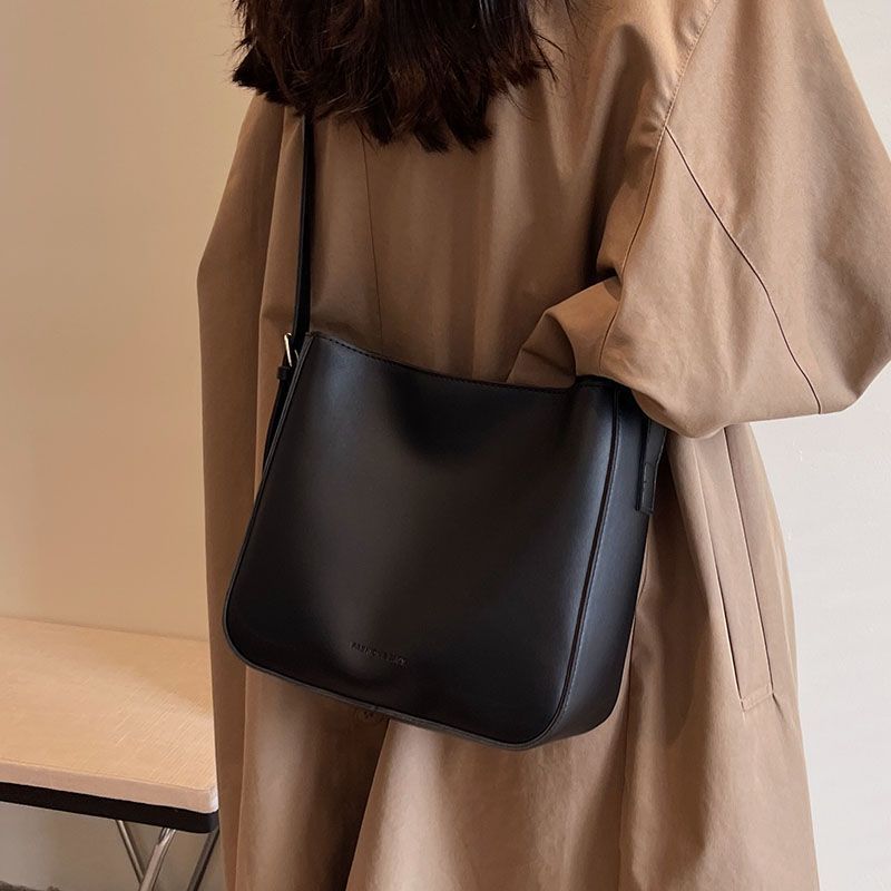 Borsa a tracolla casual da donna, borsa a secchiello alla moda autunnale, borsa a tracolla per il pendolarismo_voghion.com