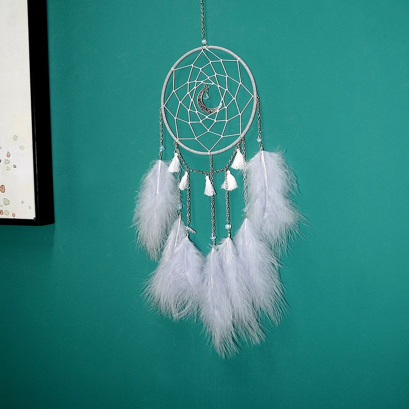 Kreativer Home Moonlight Traumfänger-Anhänger, einfacher handgemachter Traumfänger, Windspiel-Anhänger, Dekoration, DIY-Materialpaket_voghion.com