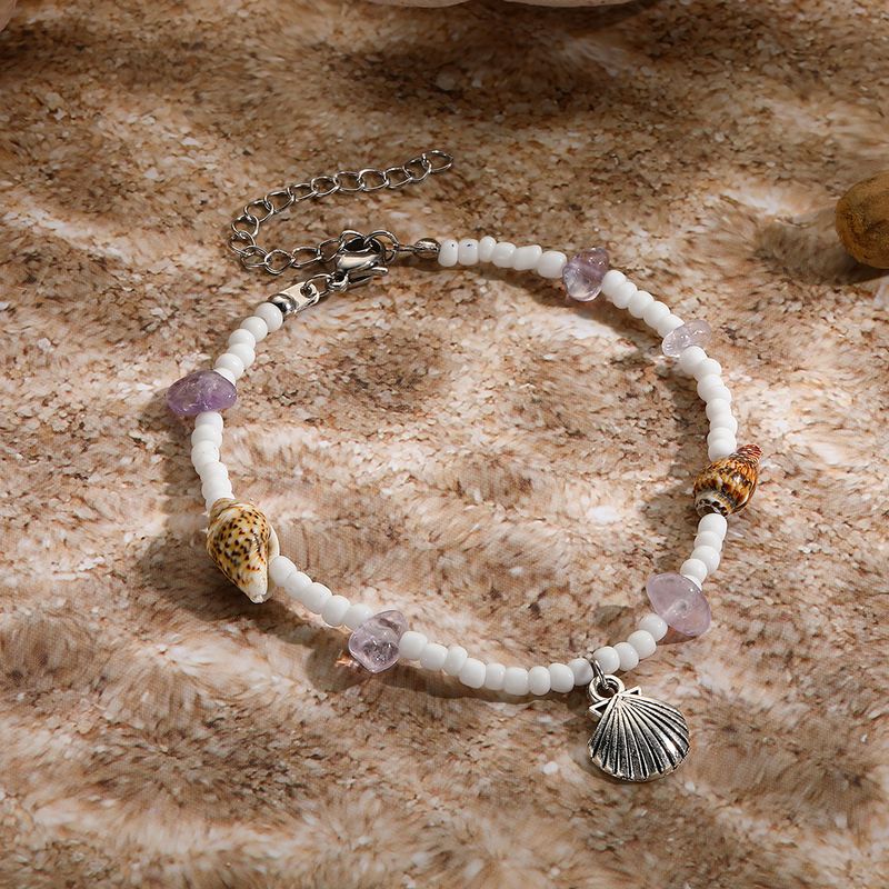 Bohemian Style Starfish Woven Bracelet Summer Beach Shell Conch Seed Bead Jewelry_voghion.com