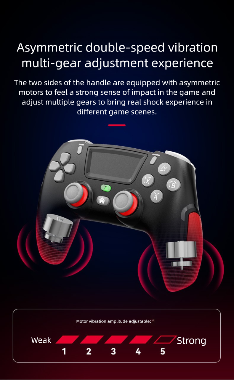 PS4 Wireless Bluetooth Controller für PC TV IOS Android Switch Makro Zurück-Taste Kontinuierlicher privater Modus_voghion.com
