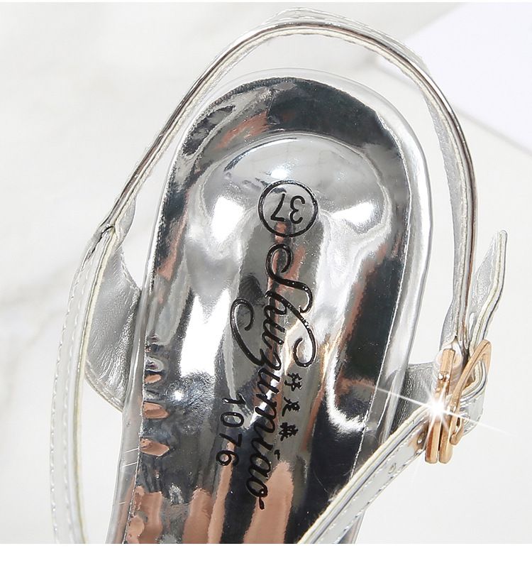 Women's Strappy High Heel Sandals - Rhinestone Decor & Comfortable Platform For Parties_voghion.com