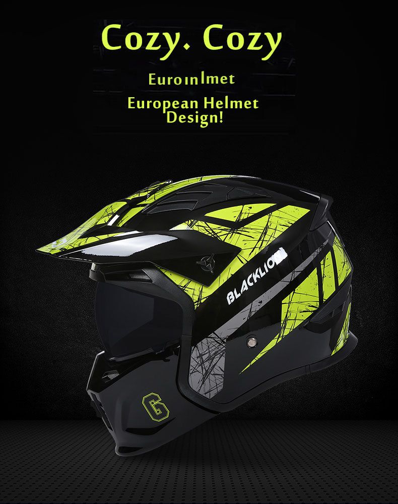 Motorcycle helmet Full helmet adult detachable combination helmet four seasons general purpose riding Half helmet_voghion.com