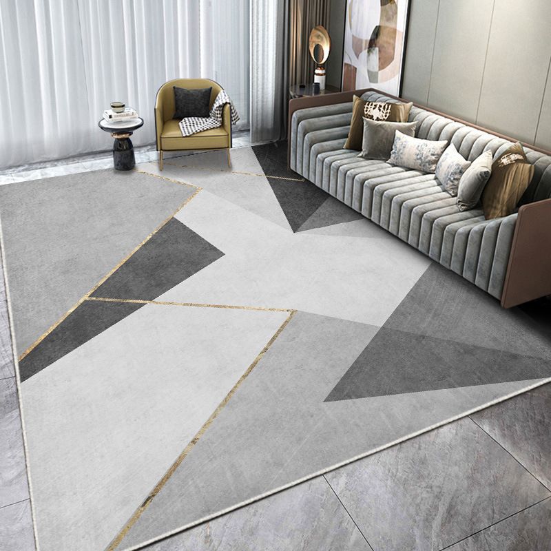 Crystal Velvet Area Rug - Premium Polyester Striped Floor Mat With Non-Slip Backing, Modern Minimalist Machine Washable Carpet_voghion.com