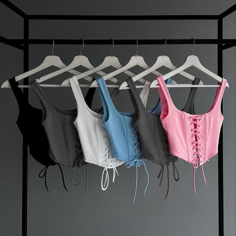 Damenbekleidung Fishbone BH Weste Weiblich Hot Girl Sommer Strap Hollow Short Ärmelloses Top Weiblich_voghion.com