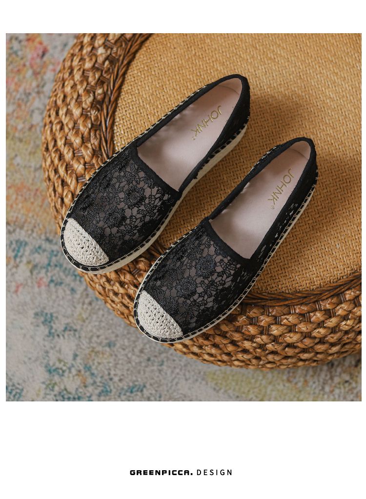 Breathable Mesh Platform Spring Plaid Wedge Fisherman Shoes_voghion.com