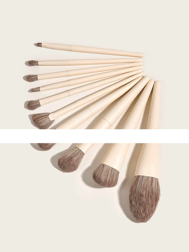 Set mit 10 Make-up-Pinseln, gelb, Lidschattenpinsel, Puderpinsel, kleiner Fächerpinsel, Beauty-Tools GUJHUI_voghion.com