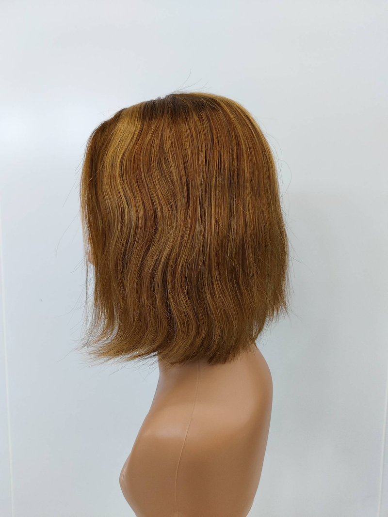Promozione Parrucca Bob Corta Lisci Evidenziata Frontale In Pizzo Trasparente Parrucche Per Capelli Umani Per Le Donne Parrucca In Pizzo 4x1 Con Ombre Biondo Miele Evidenziata_voghion.com