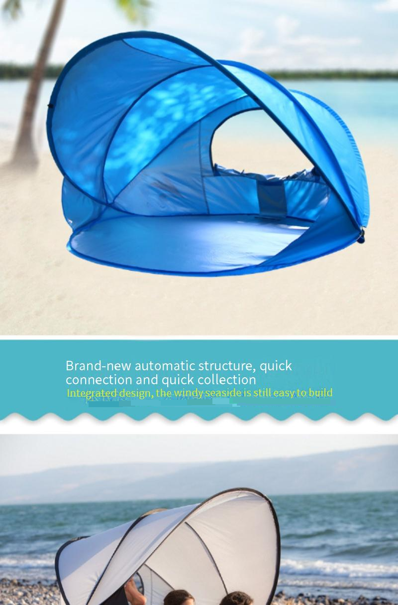 Tenda da spiaggia con protezione UV UPF50+, per 2 adulti, portatile, per pesca e attività all'aperto._voghion.com