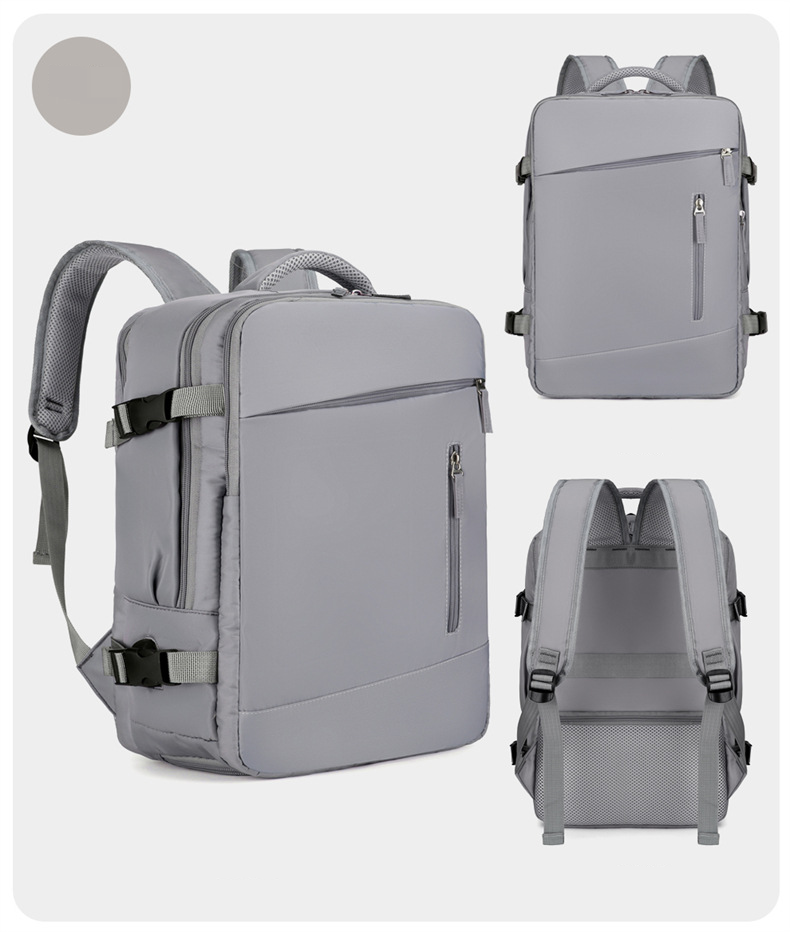 Men’s Bags Expandable Backpack Double Back Travel Luggage Bag Large Capacity Shoe Compartment Multi Function Computer Bag_voghion.com