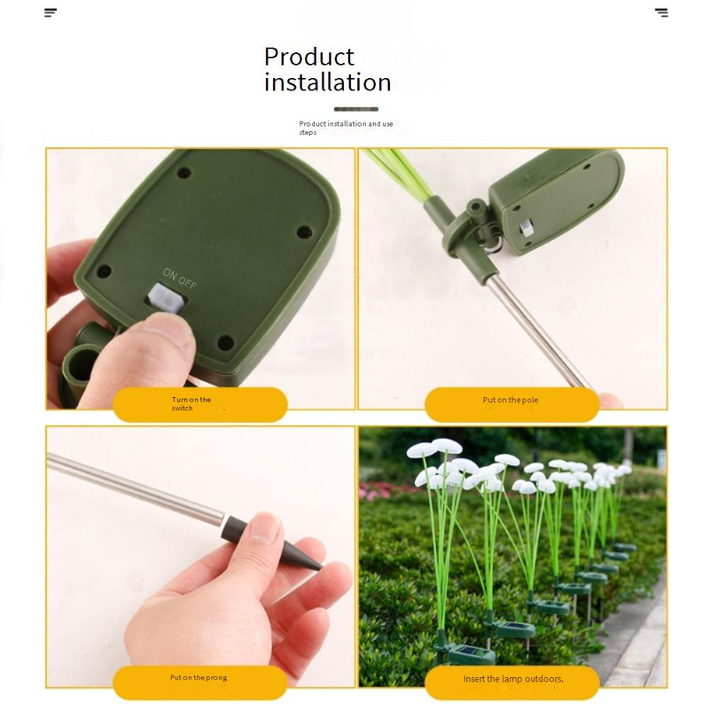 Solarbetriebene Pilzlichter für den Außenbereich, wasserdichte dekorative LED-Landschaftsbeleuchtung für den Garten für Terrasse, Hof, Weg – 6 Köpfe_voghion.com